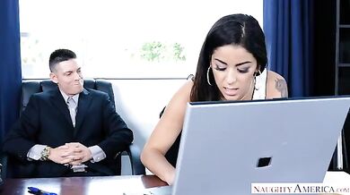 Mia Martinez Fucking In The Desk With Her Brown Eyes - The Butt