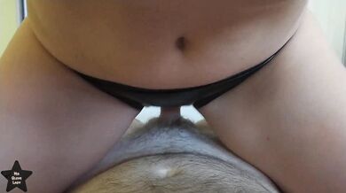 Handjob in latex nurse gloves with cock ride teasing