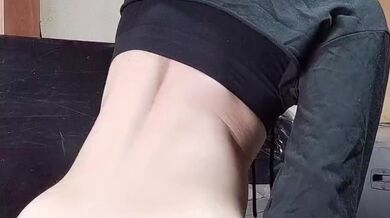 【男の娘】　ロングディルドでアナルオナニー　大量射精