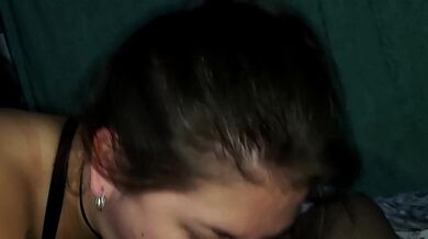 Teen sucks sloppy until i cum in her mouth