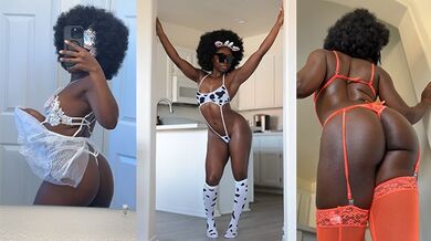 Ebony Butts Tease Compilation 4 (Lingerie / Teasing / Booty)