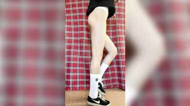 Girl in panties doing exercises