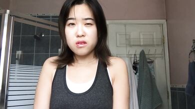 Asian Girl Wets Her Shorts