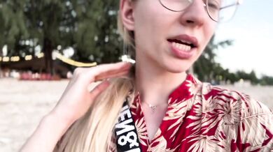 Walk you on the beach on a leash