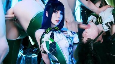 Glory Hole from EVE. Stellar Blade. Deepthroat and facial - MollyRedWolf