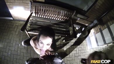 Policeman fucks a women walking home after a night on the town - Fake Cop