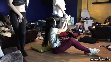 Sexy and Hot College Girls Lesbians throw a House Party in Short Skirts and Tiny Thongs