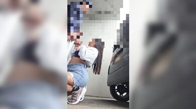 Big Ass Teen almost Got Caught Fucking Behind A Car