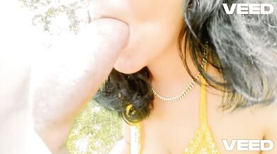 NUDE BEACH PARK BLOWJOB COSPLAY EBONY SWIMSUIT BIG DICK SUCKING PARK