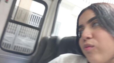 She sucks my dick on the public bus and then we end up fucking in a hotel.