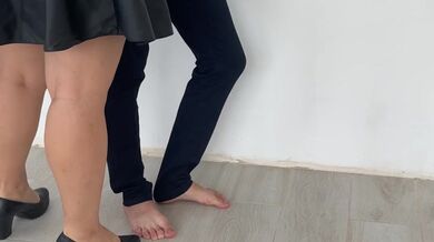 Sexy secretary invited home and got creampie in pussy