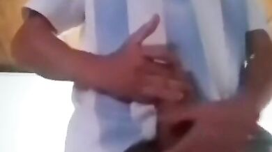 My BIG COCK is full of cum! Cum in a strong stream in the bathroom