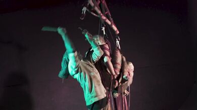 shibari hook suspension - TATTOO couple Bondage in the air