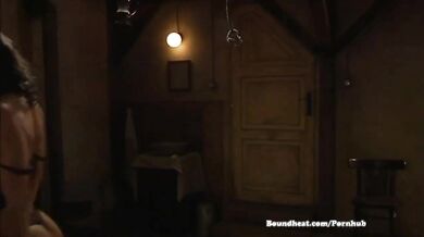 Two Slaves on Floor and Two Mistresses On Bed