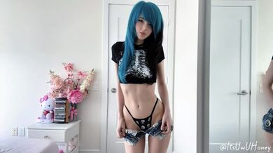 Cute Edgy Emo Girl Strips and Shows Off Her Perfect Natural Tits!