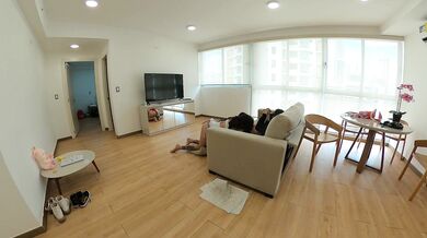 two nurses smell my cock, behind the camera