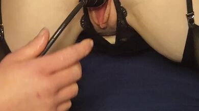 tight pussy get stretched by my first bbc inflatable dildo