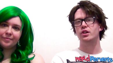 NERD PERVERTS - BBW UK amateur Tattiana sucking cock in bathroom