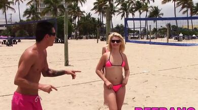 BFF BANG - Teenage cockriders facialized after beach volleyball