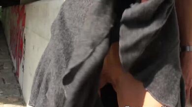 GRANDMA POUND - Lusty grandma teased by younger guy before giving blowjob