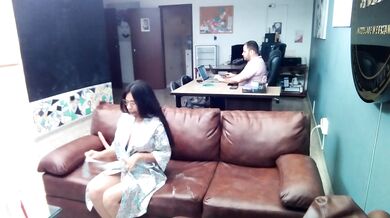 My horny boss asks me to masturbate in his office