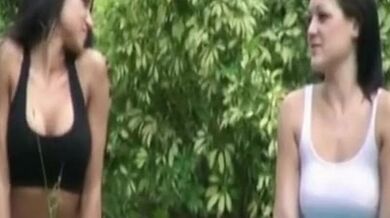 Cheerleaders spied on during practice and they have sex with the guy