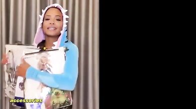 Christina Milian Breasts Scene in Christina Milian Rocks Sexy Scream Queen Look For Halloween