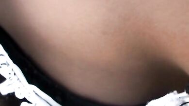 A rousing Asian chick in a downblouse video
