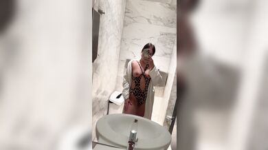 Boobs on vacation toilet pool