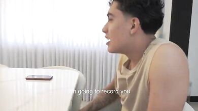 Antonella Jones gets double teamed by hung studs - hard threesome with deep blowjob & hardcore fucking