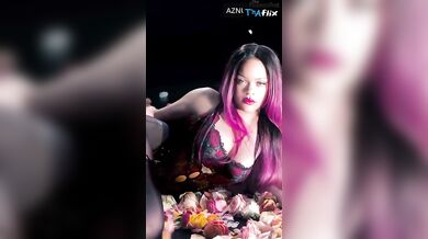 Rihanna Underwear Scene in Rihanna Sexy Photos And Video Poses Her Banging Curves For Her Savage X Fenty Lingerie Photoshoot