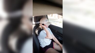 My girlfriend masturbates in my car on the way home.