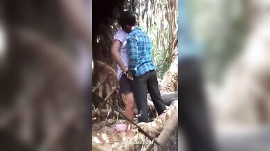 Indian Mallu Girl Standing Fuck In Jungle Porn Video