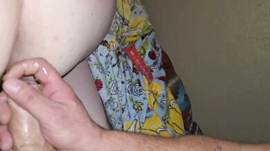 Stroking uncut dick