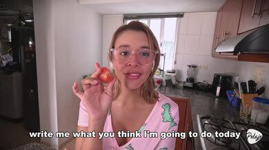 cucumber goes inside my tight pink pussy and then into my mouth, wanna film with me? - ALIX VLOGS