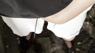 Village girl masturbates riskily in a hut fully clothed so that no one catches her - IkaSmokS