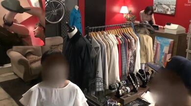 Risky public sex in Japanese clothing shop Tsubasa Hachino
