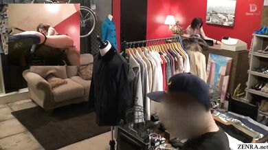 Risky public sex in Japanese clothing shop Tsubasa Hachino