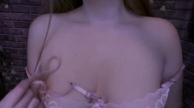 Peachy Whispering ASMR Breast Play Video