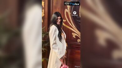 Mia Khalifa Bikini Scene in Mia Khalifa Sexy And Braless Photos And Video Flashing Her Famous Breasts At The Kenzo Menswear Fas