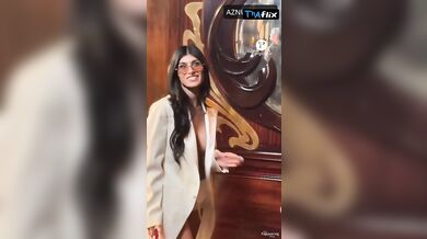 Mia Khalifa Bikini Scene in Mia Khalifa Sexy And Braless Photos And Video Flashing Her Famous Breasts At The Kenzo Menswear Fas