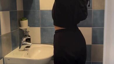 Cute MILF striptease before shower ????