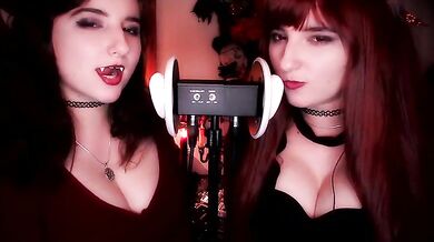 AftynRose ASMR Twin Ear Licking & Biting Babes Video