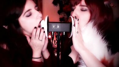 AftynRose ASMR Twin Ear Licking & Biting Babes Video