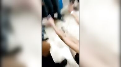 Drunk Party girl in Restroom