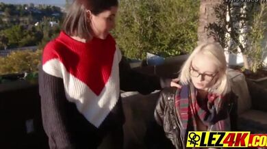 Softcore lesbian sex in the hot tub with two stunning babes. porn