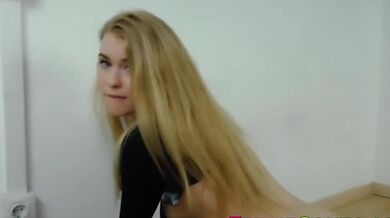 Teen slut Misha Cross gobbles on a dick before taking it porn