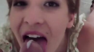 Obedient Slut face blasted pov