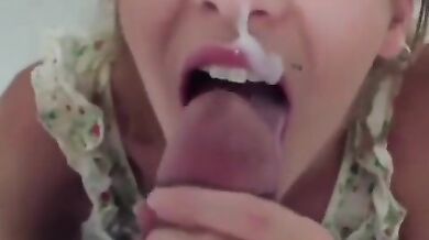 Obedient Slut face blasted pov