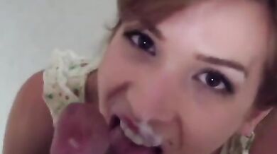 Obedient Slut face blasted pov